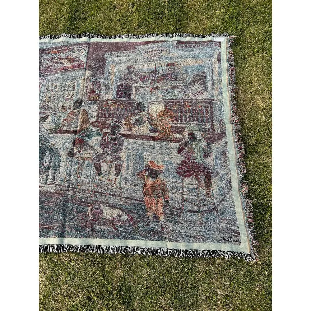 Vintage 90s Italian Restaurant Drug Store Tapestry Blanket